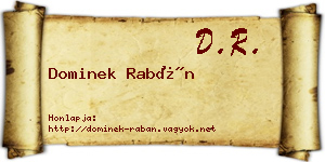 Dominek Rabán névjegykártya